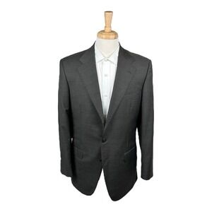 Belvest Melange Brown Check Super 130s Wool Suit Size 40L 36x32